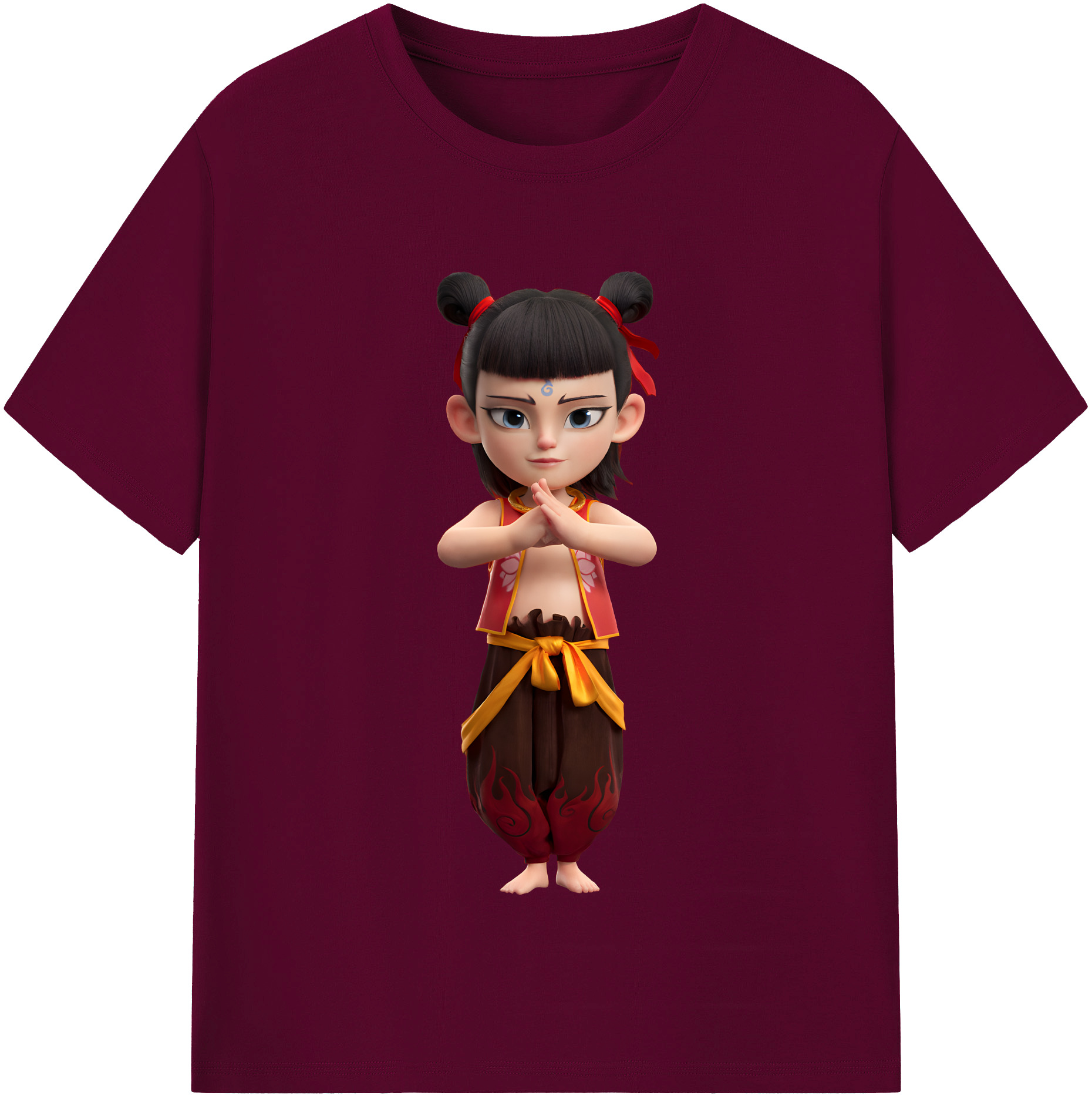 （画像用） Ne Zha 2 ナタ 魔童の大暴れ レディースカジュアルプリントTシャツ（綿100％）